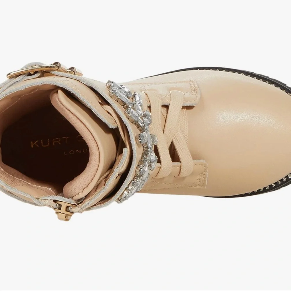 Kurt Geiger Beige Ankle Boots with Jewel Embellishment